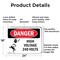 Signmission High Voltage 240 Volts Danger Sign, Aluminum, 24in W x 18in L, 2PK OS-2PACK-DS-A-1824-L-2198 - alternate 6